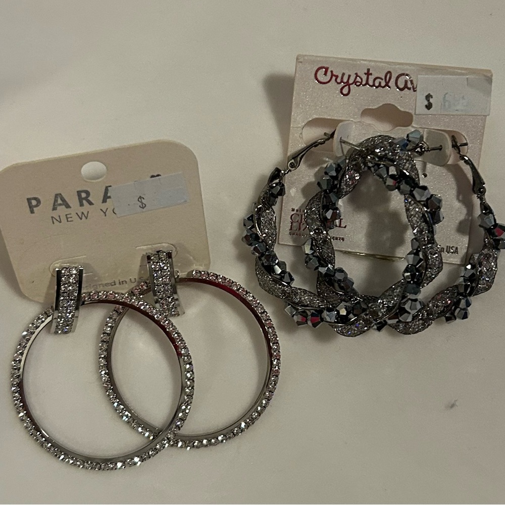 Crystal Earrings - 2 pairs